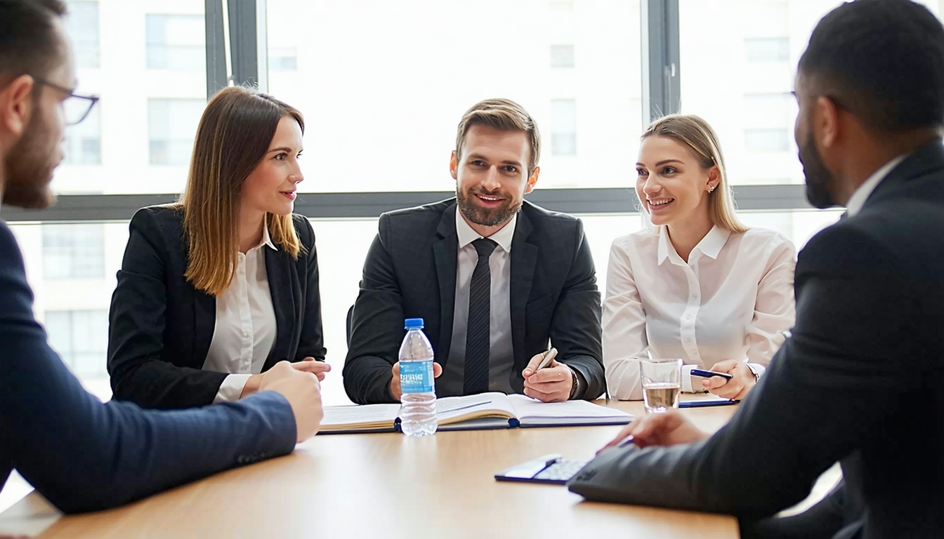 Management consulting session with business professionals